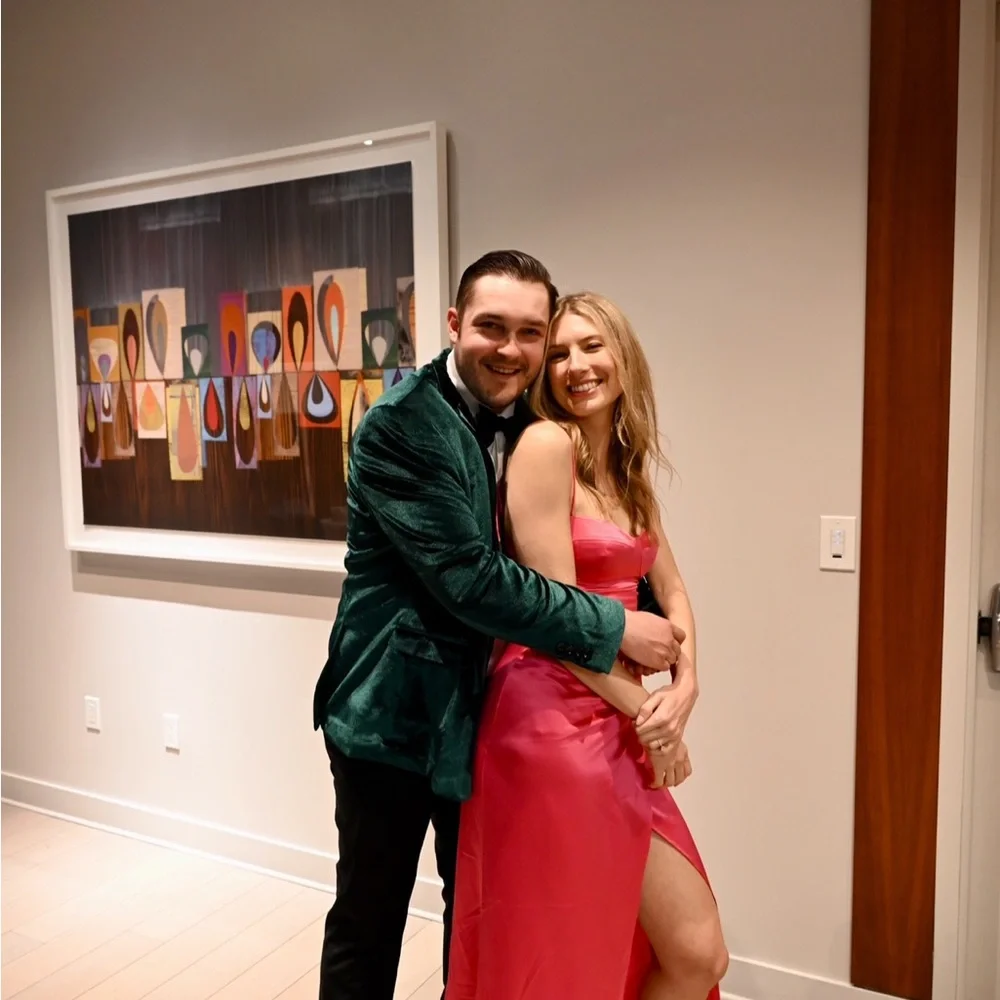 Reformation Marguerite silk dress in fuchsia - Picture 4 of 4